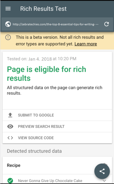 Using the Rich Results Tool Introduced by Google You Can Now Test Structured Data