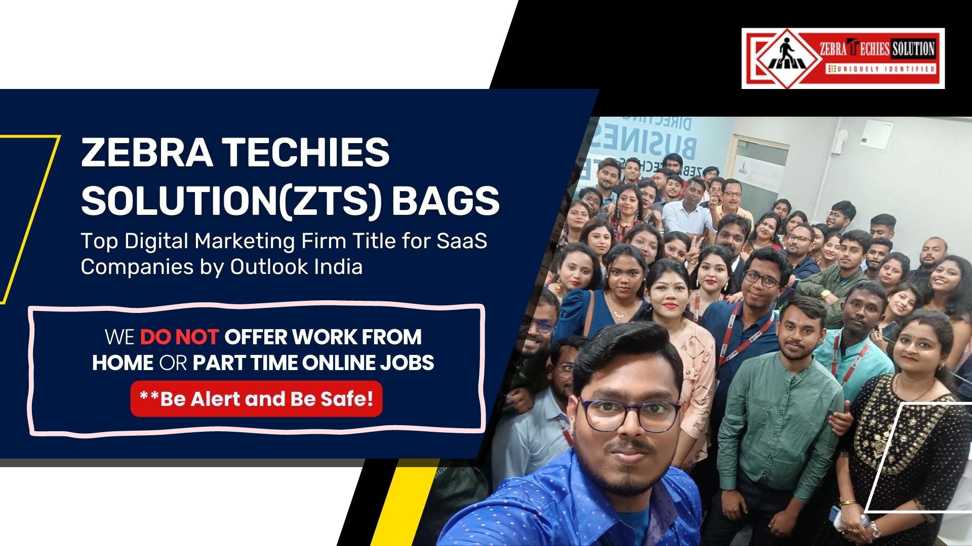 Zebra Techies Solution-ZTS given the title for Digital Marketing Firm Title for SaaS Company by Outlook India